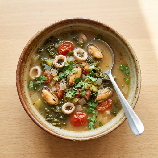 Sopa de Kale y Tomate Ensalada