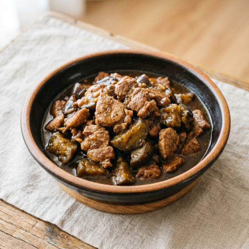 가지 돼지고기 안심 찜
