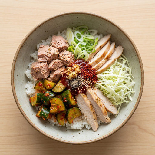 참치 오이소박이 비빔밥