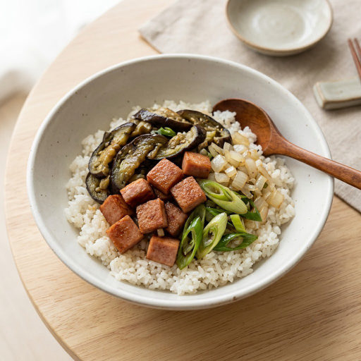 스팸 가지나물 비빔밥