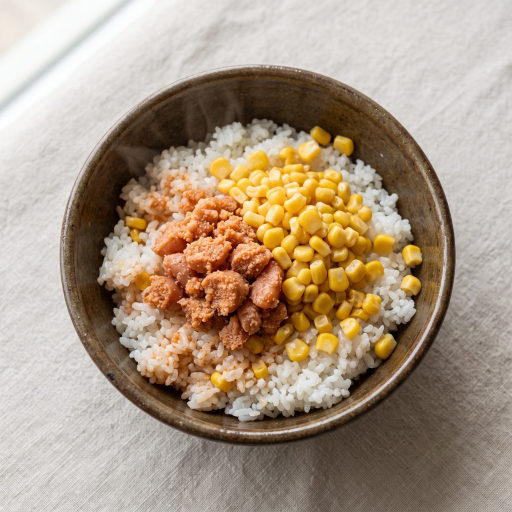 명란젓갈 옥수수캔 비빔밥