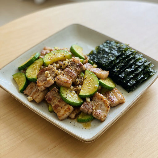 삼겹살 애호박 볶음