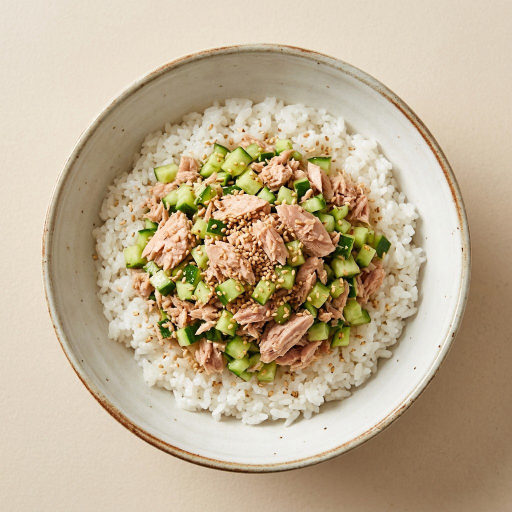 참치캔 오이 덮밥