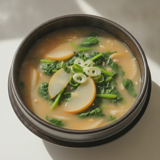 배 시금치 된장국