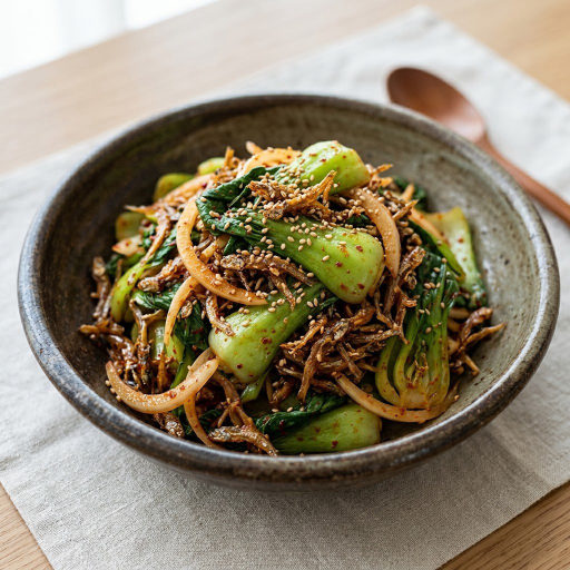 청경채 마른멸치 무침