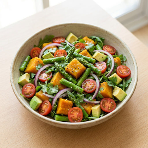Ensalada de calabaza y espárragos